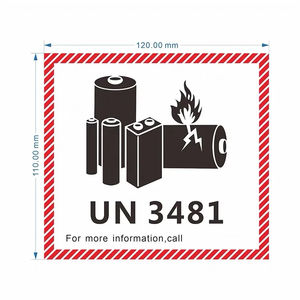 Etiqueta de Precaución de Envío para Baterías de Litio UN3480, <span class=keywords><strong>UN3481</strong></span>, UN3091 con Impresión Personalizada - Product Image 3