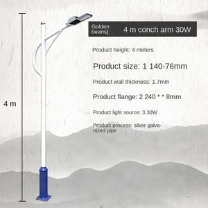 เสาไฟถนนเหล็กชุบสังกะสี4ม.-11ม. IP65แหล่งกำเนิดแสง LED เสาไฟถนนความสูงคุณภาพสูง - Product Image 5