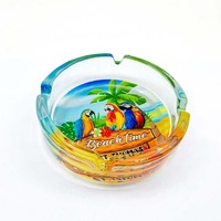 Cendrier en verre personnalisé Saint Thomas USVI, souvenir de voyage, décoration côtière, phare, mouette, palmier pour les boutiques touristiques
