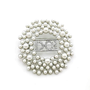 Spilla circolare rotonda di sorellanza DOI bianco perla figlia di Isis <span class=keywords><strong>D</strong></span> O <span class=keywords><strong>I</strong></span> spille <span class=keywords><strong>D</strong></span>.o.<span class=keywords><strong>i</strong></span>. Spilla regalo da donna con strass di muratore - Product Image 2
