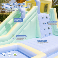 Château gonflable en PVC pour l'extérieur avec toboggan aquatique, piscine, escalade et souffleur, capacité de 15 personnes, pour parc, maison, usage commercial