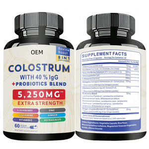Cápsulas de Calostro Premium de Marca Privada OEM 5250mg - con 40% de IgG, Probióticos y Vitamina C - Salud Inmunológica Familiar - Product Image 6