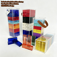 Juego de Bloques de Construcción para Fiestas, 54 Piezas, Torre Apilable de Lucite, Juego de Torre Acromática, Rompecabezas, Cubos Acrílicos para Juegos de Mesa