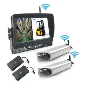Monitor sem fio digital 7 polegadas, carregador iluminado kit câmeras sem fio monitoramento da área com 12v à prova d' água bateria recarregável