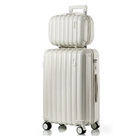 Ensemble de bagages de luxe classique en ABS et aluminium, léger, imperméable, avec fermeture éclair, roulettes pivotantes et serrure TSA en polyester pour l'aéroport