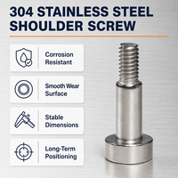 Tornillo de Fijación Métrico de Acero Inoxidable 304 con Cabeza Hexagonal Delgada, con Tope de Hombro y Vástago Liso Escalonado M6/M8