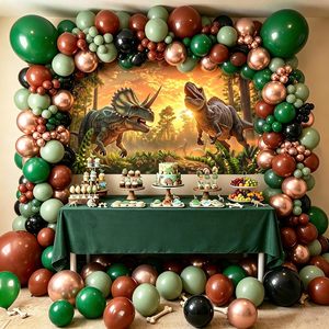 Kit de ballons personnalisés sur le thème des dinosaures avec <span class=keywords><strong>arche</strong></span> de ballons en latex vert sauge et or sur le thème de la <span class=keywords><strong>jungle</strong></span> dinosaure - Product Image 5