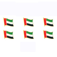 Émail doux UAE Drapeau Épinglettes En Métal Plaqué Or Papillon Embrayage Badge Chemise Broches