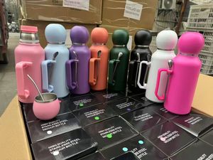 Set de Termos y Botellas de Fútbol 1.0L 1.2L con Tazas, Tarro de Almacenamiento para <span class=keywords><strong>Mate</strong></span>, Té y Café, Botella Tumbler con Pajita, Taza para Café, Vino y Té - Product Image 3