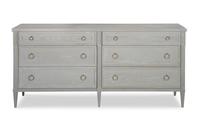 Commode personnalisable à 6 tiroirs en chêne massif, style européen moderne de luxe, avec double tiroir, meuble de rangement pour chambre à coucher, commode d'appoint
