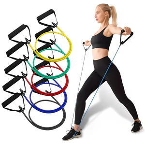 Resistance Bands With Handles <b>Exercise</b> Workout for Men Women Strength Training Equipment at Home 5 Levels Tube Band Pull <b>Rope</b> - Product Image 1