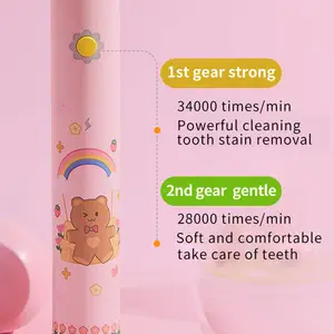 Escova de dente elétrica de desenho animado, escova de dente automática barata personalizada