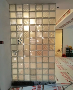 Bloque de Vidrio Transparente con Diseño de Mosaico, Ladrillo de Vidrio Decorativo Moderno para Aplicaciones en Baños y Hoteles - Product Image 4