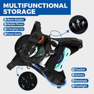 Sac à dos d'hydratation tactique léger en nylon et polyester pour la course à pied, avec poche poitrine et poche à eau de 2L, imperméable - Product Image 3