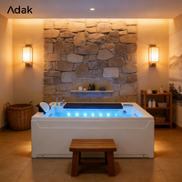 Baignoire autoportante rectangulaire Adak WB-5016L/R avec fonction massage, en acrylique, portable, pour intérieur, avec drain, écologique, garantie 5 ans