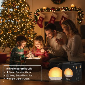 Réveil lumineux avec simulateur d'aube et machine à bruit blanc, veilleuse de chevet OEM - Product Image 4