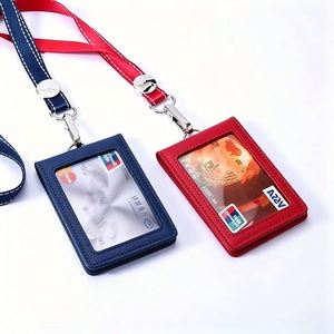 Porta Identificaciones de Cuero, Porta Tarjetas de Trabajo, Porta Pases de Autobús, Porta Credenciales Escolares, Etiqueta de Seguridad, Logotipo Personalizado - Product Image 1