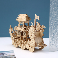 Festival chinois traditionnel en bois créatif carrousel Puzzle jouet Royal découpé au Laser Design Dragon Boat Jigsaw Puzzle