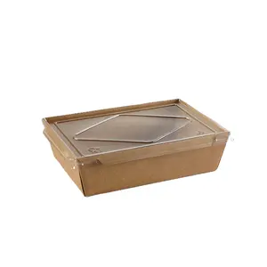 식품 포장 판지 종이 식품 포장 상자 뚜껑을 가진 플라스틱 음식 종이 콘테이너를 위한 처분할 수 있는 기름 증거 kraft 종이상자