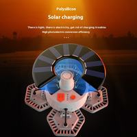 Lampe Torche LED Solaire Portable Rechargeable, Lanterne de Travail, Lampe d'Urgence Pliable pour Tente de Camping