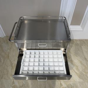 Troli Klinik Rumah Sakit Salon Kecantikan Medis dari Baja Anti Karat dengan 2 Laci 4 Roda Furnitur Komersial yang Tahan Lama - Product Image 4