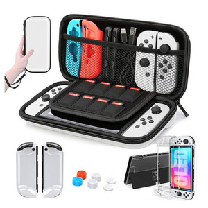 Kit de protection 32 <span class=keywords><strong>en</strong></span> 1 pour Nintendo Switch 2 Console, comprenant un sac à main, des poignées de joystick, une coque de protection, un étui <span class=keywords><strong>en</strong></span> silicone - Product Image 2