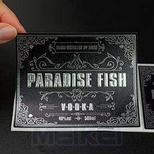 Luxury 3D Sliver Foil Embossed Texture Paper <strong>Labels</strong> Luxurious Offset Printing <strong>Vodka</strong> Liquor Gin Wine <strong>Labels</strong> Waterproof for Bottle - Product Image 5