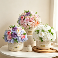 Vase en travertin pour décoration de table de mariage à domicile, marque privée, arrangement de roses éternelles préservées pour toujours