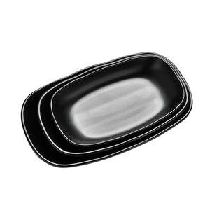 Black <b>melamine</b> rectangular imitation porcelain <b>plate</b>, sushi dish, restaurant hot pot barbecue dish, Japanese style. - Product Image 4