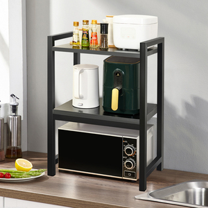 Étagère de cuisine moderne et minimaliste, double, écologique, pour espaces étroits, support de rangement chromé pour <span class=keywords><strong>micro</strong></span>-ondes, organisateur de comptoir - Product Image 1