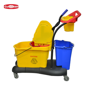 Chariot de nettoyage pliable en plastique PP de 81 L <span class=keywords><strong>grande</strong></span> capacité, écologique, pour l'entretien hôtelier, avec <span class=keywords><strong>essoreuse</strong></span> intégrée - Product Image 2