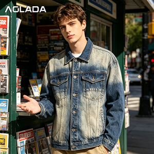 Chaqueta <span class=keywords><strong>Corta</strong></span> de Mezclilla Azul Informal Personalizada de Fábrica para <span class=keywords><strong>Hombre</strong></span>, Chaqueta de Mezclilla para <span class=keywords><strong>Hombre</strong></span> de Algodón de Alta Calidad con Lavado Desgastado Vintage - Product Image 3