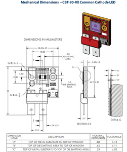 Chipset LED CBT-90 <span class=keywords><strong>TE</strong></span> Termicamente Potenziato CBT-90-RX-L15-BM100 Rosso Verde Blu per Illuminazione Spot - Product Image 5