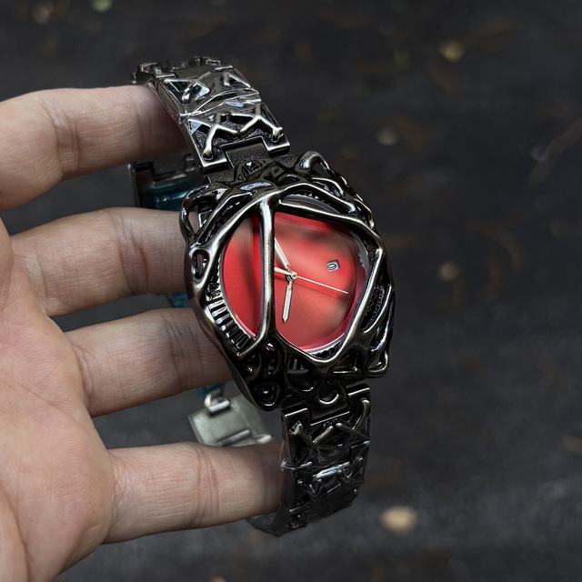 Unique Creative Vantage Alabaster Twisted Spider Web Watches Men Fashion Steel Wrist Hip Hop Custom Quartz Date Watch for Men