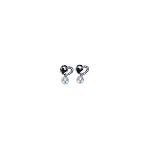 Pendientes de Moda con Perlas en Forma de Corazón, Acero Inoxidable 316L con Baño de Oro PVD - Product Image 1