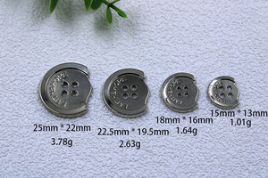 <strong>Custom</strong> Brand logo Irregular Silver Metal 4 Hole <strong>Button</strong> Zinc Alloy Fancy Four Middle Holes Sewing <strong>Button</strong> for Shirt Coat Clothes - Product Image 6