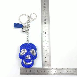 Fashion Glitter Crystal Keychain Purse Charms Handmade Gifts Rhinestone <b>Skulls</b> Diamond <b>Bag</b> Pendants Keyrings - Product Image 6