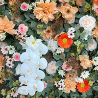 Panneau mural en soie NINI Orange, toile de fond florale réaliste, fleurs artificielles pour décoration de mariage, photographie et fête