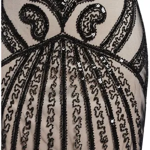 Của phụ nữ 1920S flapper ăn mặc Gatsby dài buổi tối prom <span class=keywords><strong>sequin</strong></span> bên ăn mặc nghệ thuật cổ điển Deco đính cườm tua áo dài Ăn mặc - Product Image 5