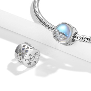 <span class=keywords><strong>Coda</strong></span> di <span class=keywords><strong>sirena</strong></span> con zirconi trasparenti fascino di forma rotonda autentico perline in argento Sterling 925 per gioielli da donna con bracciale con ciondoli fai da te - Product Image 2