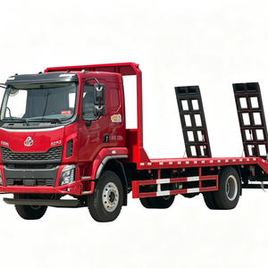 Factory price flatbed truck 4x2 12-ton flatbed transport truck excavator transport truck  Lowbed Truck Machinery Carrier - Product Image 1
