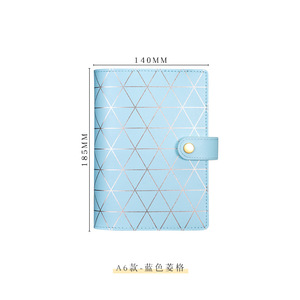 Carpeta de presupuesto de hojas sueltas de cuero PU A5 personalizada, organizador A6, carpetas de anillas, cubierta de cuaderno de rejilla dorada, magnético elegante - Product Image 6