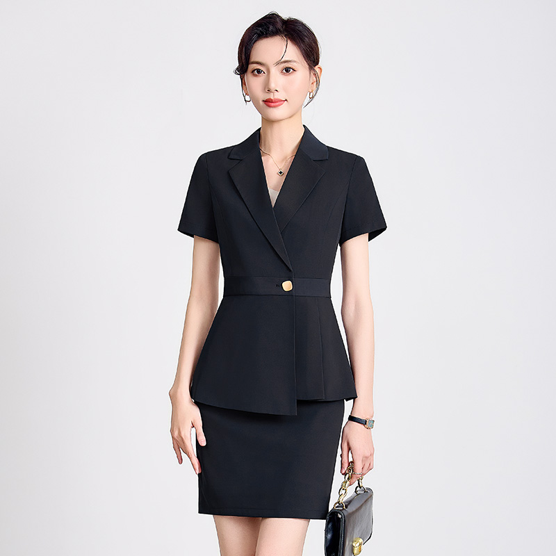 Navy Blue Women's Professional Suit - Anti-Wrinkle & Formal