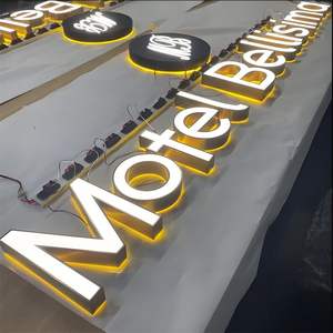 Letras Acrílicas Metálicas Abiertas en 3D de Acero Inoxidable de Alta Calidad de Fábrica, Personalización de Logotipos Mini, Letrero Luminoso LED Publicitario - Product Image 2