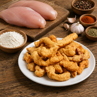 Bâtonnets de poulet croustillants de qualité supérieure - Coupes de poitrine de poulet surgelées, poulet frit et snacks de fête pour les acheteurs exportateurs, 1kg