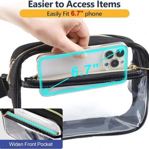 Sac bandoulière/poitrine unisexe en PVC matelassé transparent imperméable, idéal pour le voyage et le sport, collection 2025 – Vente en gros - Product Image 2