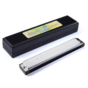Ventas directas de fábrica Cuerpo de aluminio de 24 agujeros C-Major Diatonic Eco-Friendly Gold Finish Harmonica para estudiantes Principiantes Adultos - Product Image 6
