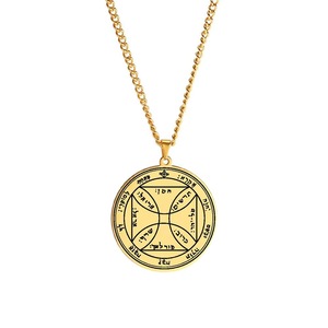 Myshape Pentacle <strong>Jupiter</strong> Seal Solomon <strong>Talisman</strong> Amulet Hexagram Stainless Steel Gold Plated Box Chain Necklaces Women Punk Style - Product Image 5