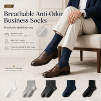 Chaussettes mi-mollet pour homme avec logo personnalisé, en maille d'été, ultra fines, respirantes, à séchage rapide, anti-humidité, chaussettes de créateur