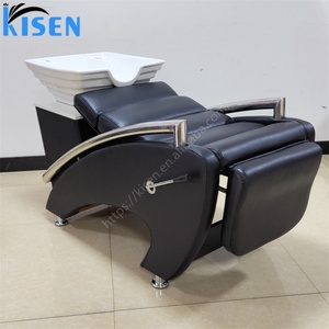KISEN Silla de Lavado de Cabello para Salón de Belleza, Negra, Económica, con Lavabo y Sillas en Venta - Product Image 3